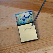 Load image into Gallery viewer, Dolphin Sticky Note Holder- Refiilable Desk Accessory Note Pad