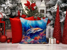 Load image into Gallery viewer, Dolphin Throw Pillow - 14x14 Decorative Pillow – Art for Your Home &amp; Patio
