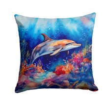 Load image into Gallery viewer, Dolphin Throw Pillow - 14x14 Decorative Pillow – Art for Your Home &amp; Patio