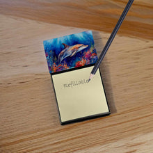 Load image into Gallery viewer, Dolphin Sticky Note Holder- Refiilable Desk Accessory Note Pad
