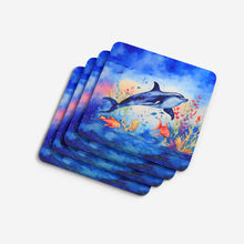 Load image into Gallery viewer, Dolphin Coasters - Set of 4 Lightweight Foam, Absorbent Drink Coasters