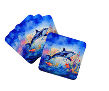 Load image into Gallery viewer, Dolphin Coasters - Set of 4 Lightweight Foam, Absorbent Drink Coasters