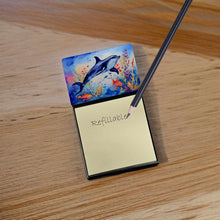Load image into Gallery viewer, Dolphin Sticky Note Holder- Refiilable Desk Accessory Note Pad