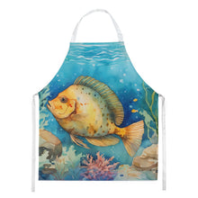 Load image into Gallery viewer, Flounder Apron – Artist-Designed Kitchen, BBQ &amp; Craft Apron