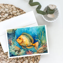 Load image into Gallery viewer, Flounder Greeting Cards - Blank Note Cards – 8-Pack of Artist-Designed Cards with Envelopes