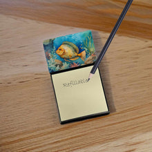 Load image into Gallery viewer, Flounder Sticky Note Holder- Refiilable Desk Accessory Note Pad