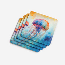 Load image into Gallery viewer, Jellyfish Coasters - Set of 4 Lightweight Foam, Absorbent Drink Coasters