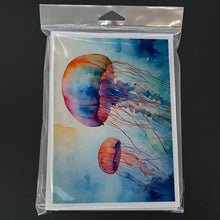 Load image into Gallery viewer, Jellyfish Greeting Cards - Blank Note Cards – 8-Pack of Artist-Designed Cards with Envelopes