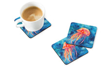 Load image into Gallery viewer, Jellyfish Coasters - Set of 4 Lightweight Foam, Absorbent Drink Coasters