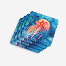 Load image into Gallery viewer, Jellyfish Coasters - Set of 4 Lightweight Foam, Absorbent Drink Coasters