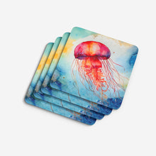 Load image into Gallery viewer, Jellyfish Coasters - Set of 4 Lightweight Foam, Absorbent Drink Coasters
