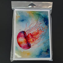 Load image into Gallery viewer, Jellyfish Greeting Cards - Blank Note Cards – 8-Pack of Artist-Designed Cards with Envelopes