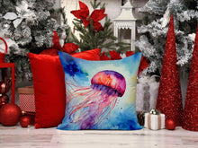 Load image into Gallery viewer, Jellyfish Throw Pillow - 14x14 Decorative Pillow – Art for Your Home &amp; Patio