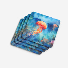 Load image into Gallery viewer, Jellyfish Coasters - Set of 4 Lightweight Foam, Absorbent Drink Coasters