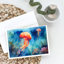 Load image into Gallery viewer, Jellyfish Greeting Cards - Blank Note Cards – 8-Pack of Artist-Designed Cards with Envelopes