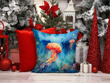 Load image into Gallery viewer, Jellyfish Throw Pillow - 14x14 Decorative Pillow – Art for Your Home &amp; Patio