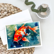 Load image into Gallery viewer, Koi Fish Greeting Cards - Blank Note Cards – 8-Pack of Artist-Designed Cards with Envelopes