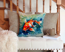 Load image into Gallery viewer, Koi Fish Throw Pillow - 14x14 Decorative Pillow – Art for Your Home &amp; Patio