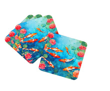 Load image into Gallery viewer, Koi Fish Coasters - Set of 4 Lightweight Foam, Absorbent Drink Coasters