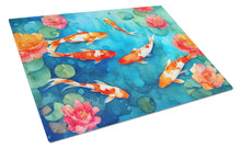 Load image into Gallery viewer, Koi Fish Glass Cutting Boards – Durable, Decorative Kitchen Art Large