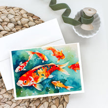Load image into Gallery viewer, Koi Fish Greeting Cards - Blank Note Cards – 8-Pack of Artist-Designed Cards with Envelopes