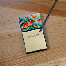 Load image into Gallery viewer, Koi Fish Sticky Note Holder- Refiilable Desk Accessory Note Pad