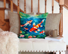 Load image into Gallery viewer, Koi Fish Throw Pillow - 14x14 Decorative Pillow – Art for Your Home &amp; Patio