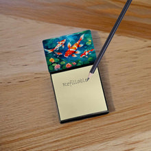 Load image into Gallery viewer, Koi Fish Sticky Note Holder- Refiilable Desk Accessory Note Pad