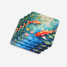 Load image into Gallery viewer, Koi Fish Coasters - Set of 4 Lightweight Foam, Absorbent Drink Coasters