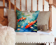 Load image into Gallery viewer, Koi Fish Throw Pillow - 14x14 Decorative Pillow – Art for Your Home &amp; Patio