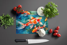 Load image into Gallery viewer, Koi Fish Glass Cutting Boards – Durable, Decorative Kitchen Art Large
