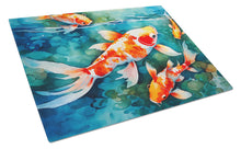 Load image into Gallery viewer, Koi Fish Glass Cutting Boards – Durable, Decorative Kitchen Art Large