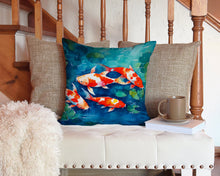 Load image into Gallery viewer, Koi Fish Throw Pillow - 14x14 Decorative Pillow – Art for Your Home &amp; Patio