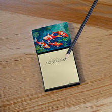 Load image into Gallery viewer, Koi Fish Sticky Note Holder- Refiilable Desk Accessory Note Pad