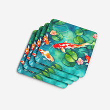 Load image into Gallery viewer, Koi Fish Coasters - Set of 4 Lightweight Foam, Absorbent Drink Coasters