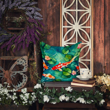 Load image into Gallery viewer, Koi Fish Throw Pillow - 14x14 Decorative Pillow – Art for Your Home &amp; Patio