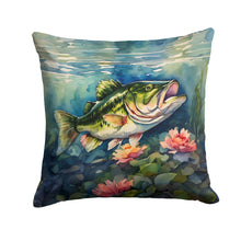 Load image into Gallery viewer, Largemouth Bass Throw Pillow - 14x14 Decorative Pillow – Art for Your Home &amp; Patio