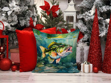 Load image into Gallery viewer, Largemouth Bass Throw Pillow - 14x14 Decorative Pillow – Art for Your Home &amp; Patio