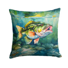 Load image into Gallery viewer, Largemouth Bass Throw Pillow - 14x14 Decorative Pillow – Art for Your Home &amp; Patio