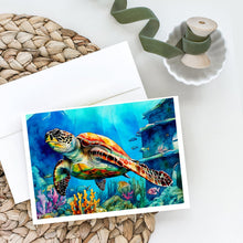 Load image into Gallery viewer, Loggerhead Sea Turtle Greeting Cards - Blank Note Cards – 8-Pack of Artist-Designed Cards with Envelopes