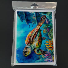 Load image into Gallery viewer, Loggerhead Sea Turtle Greeting Cards - Blank Note Cards – 8-Pack of Artist-Designed Cards with Envelopes