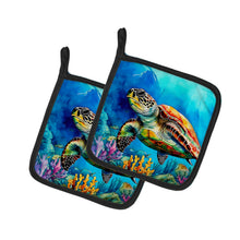 Load image into Gallery viewer, Loggerhead Sea Turtle Pot Holders - Set of 2 Decorative Kitchen Helpers | Made in the USA