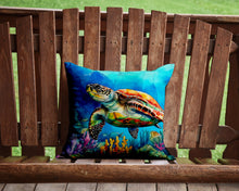 Load image into Gallery viewer, Loggerhead Sea Turtle Throw Pillow - 14x14 Decorative Pillow – Art for Your Home &amp; Patio