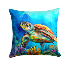 Load image into Gallery viewer, Loggerhead Sea Turtle Throw Pillow - 14x14 Decorative Pillow – Art for Your Home &amp; Patio