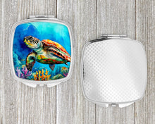 Load image into Gallery viewer, Loggerhead Sea Turtle Compact Mirror – Stylish Purse Mirror with Artistic Covers
