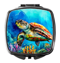 Load image into Gallery viewer, Loggerhead Sea Turtle Compact Mirror – Stylish Purse Mirror with Artistic Covers
