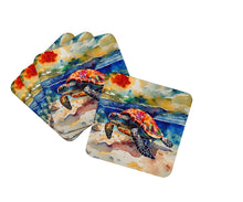Load image into Gallery viewer, Loggerhead Sea Turtle Coasters - Set of 4 Lightweight Foam, Absorbent Drink Coasters