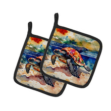 Load image into Gallery viewer, Loggerhead Sea Turtle Pot Holders - Set of 2 Decorative Kitchen Helpers | Made in the USA
