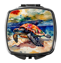 Load image into Gallery viewer, Loggerhead Sea Turtle Compact Mirror – Stylish Purse Mirror with Artistic Covers