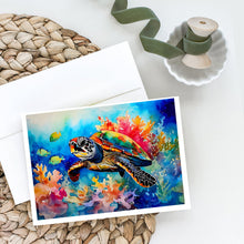 Load image into Gallery viewer, Loggerhead Sea Turtle Greeting Cards - Blank Note Cards – 8-Pack of Artist-Designed Cards with Envelopes